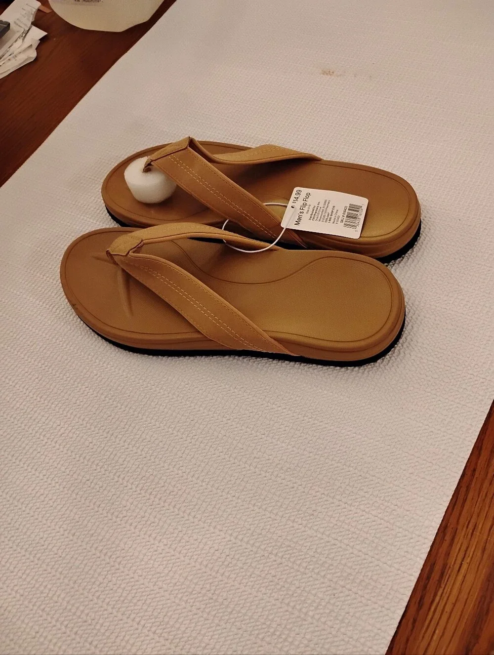 Men's Tan Flip-Flop Sandals — Casual Everyday Comfort